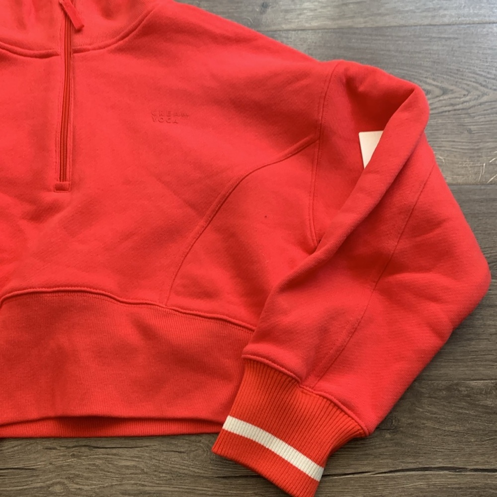 Vibrant Red Half-Zip Sweatshirt - Picture 4 of 11